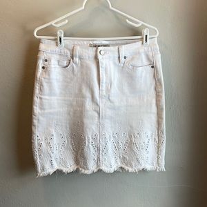 Liverpool LA jean skirt with eyelet detailing